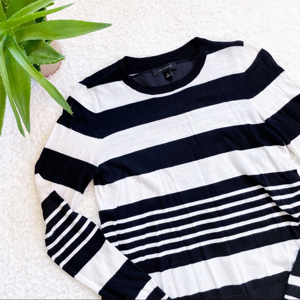 Black & white striped Ann Taylor sweater